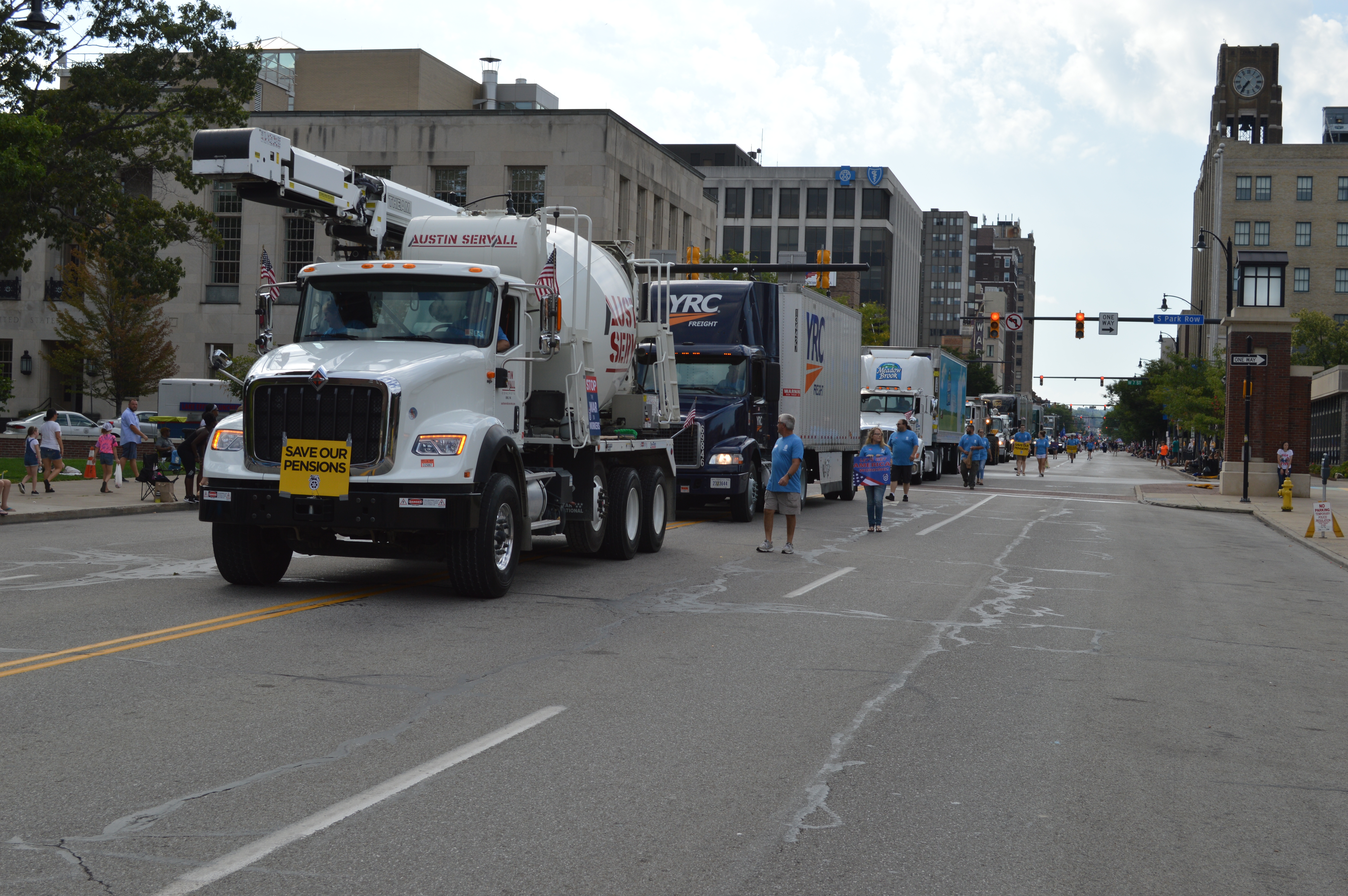 teamsters truck in labor day parade